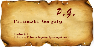 Pilinszki Gergely névjegykártya